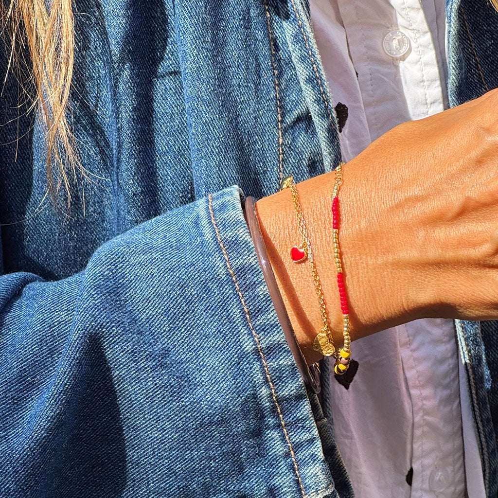 LULU Copenhagen Endless Love Armband - GuldplaterÀd Bracelets Passion Red