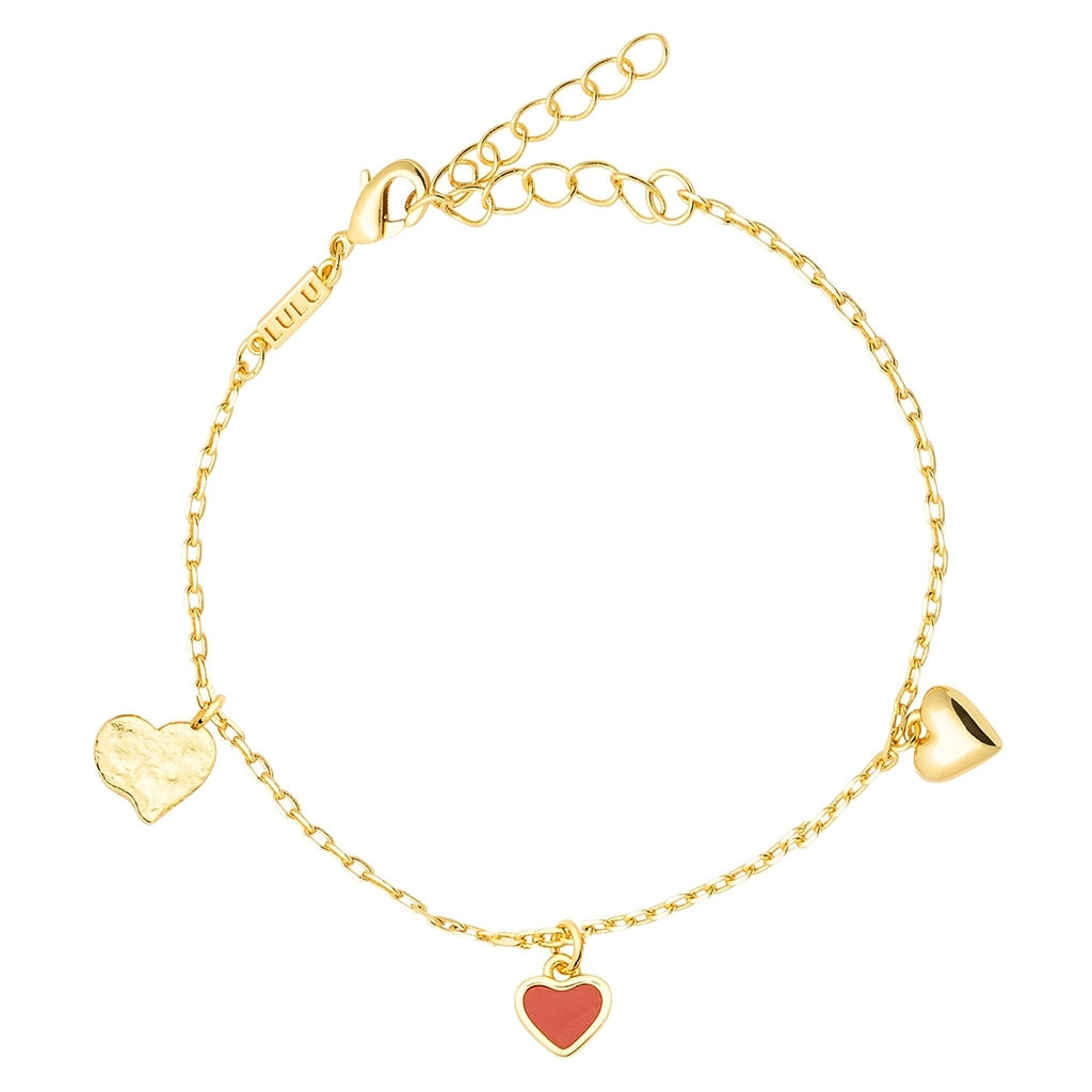 LULU Copenhagen Endless Love Armband - GuldplaterÀd Bracelets Passion Red