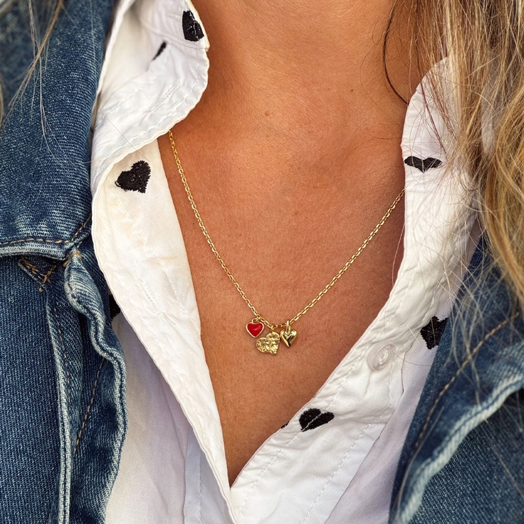 LULU Copenhagen Endless Love Halsband - GuldplaterÀd Necklaces Passion Red