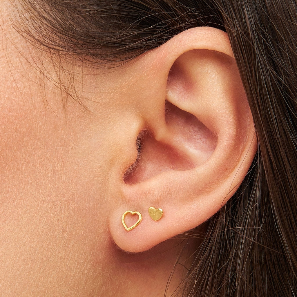 LULU Copenhagen Family Love ĂrhĂ€ngen par borstad Earrings, pairs GuldplĂ€terad