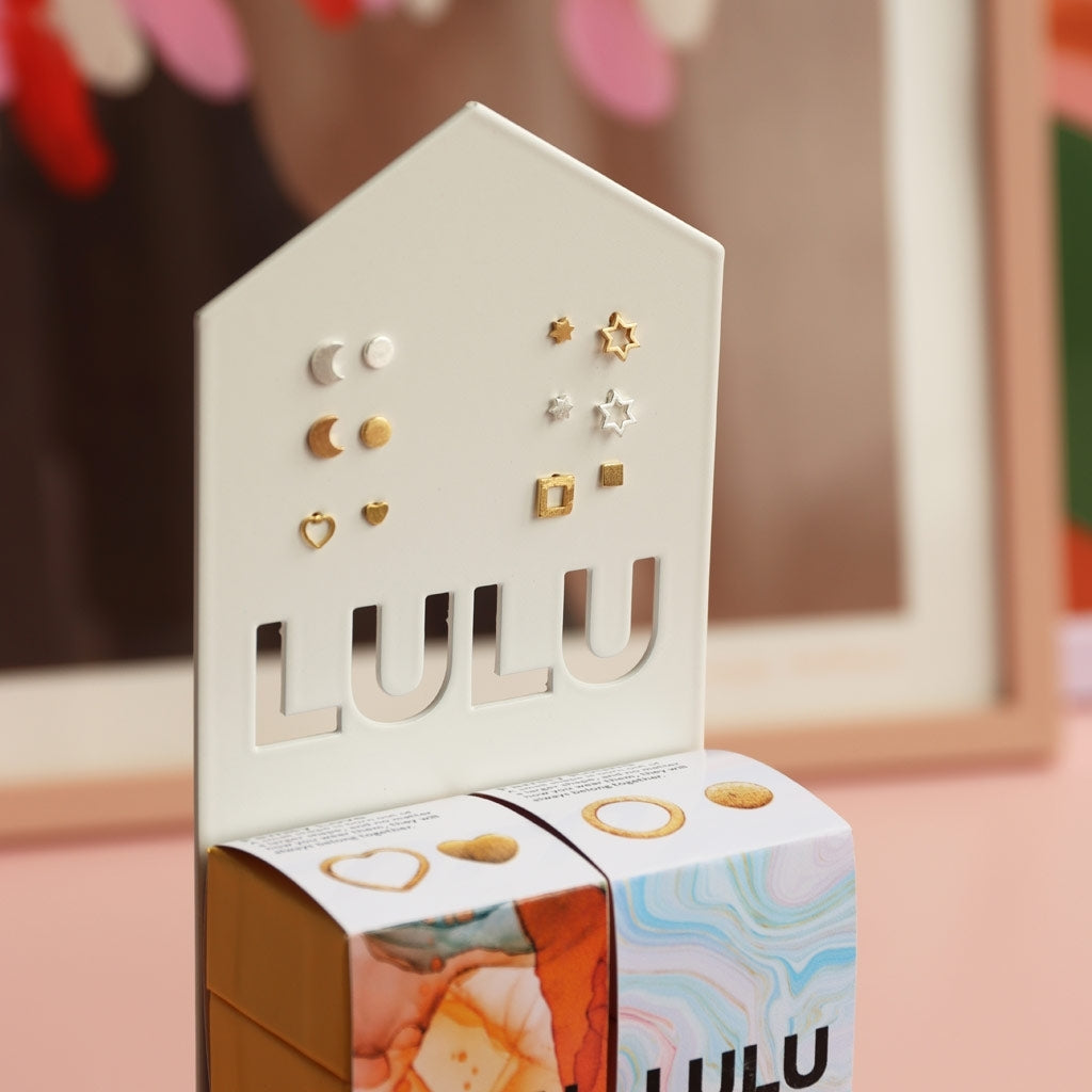 LULU Copenhagen Family Love ĂrhĂ€ngen par borstad Earrings, pairs GuldplĂ€terad