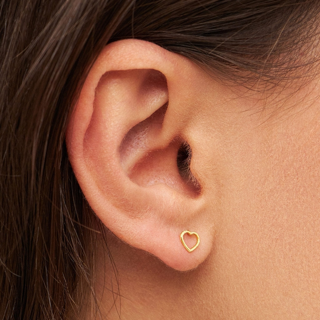 LULU Copenhagen Family Love ĂrhĂ€ngen par borstad Earrings, pairs GuldplĂ€terad