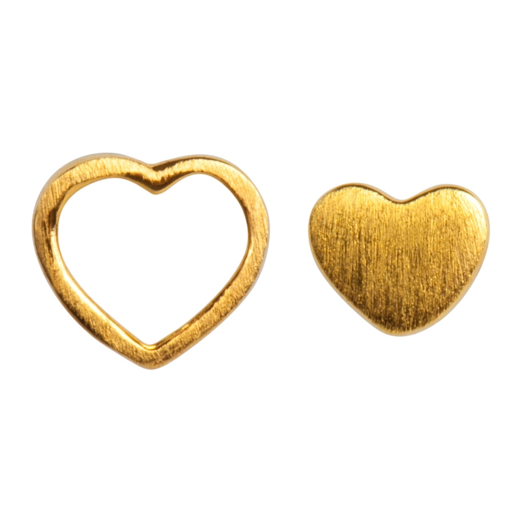LULU Copenhagen Family Love ĂrhĂ€ngen par borstad Earrings, pairs GuldplĂ€terad
