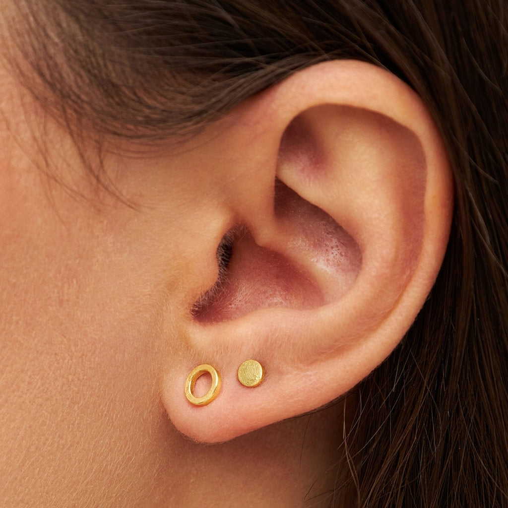 LULU Copenhagen Family Round ĂrhĂ€ngen par borstad Earrings, pairs GuldplĂ€terad