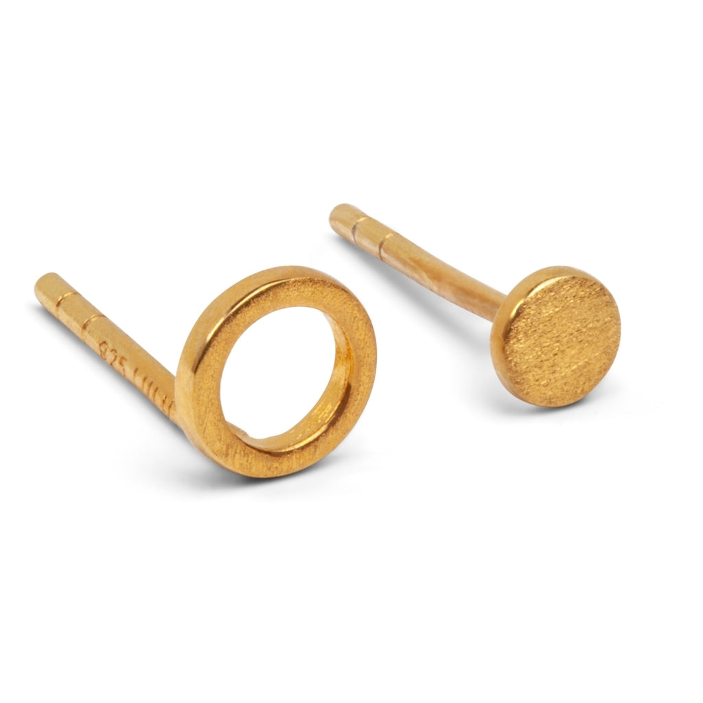 LULU Copenhagen Family Round ĂrhĂ€ngen par borstad Earrings, pairs GuldplĂ€terad