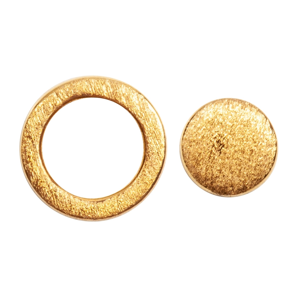 LULU Copenhagen Family Round ĂrhĂ€ngen par borstad Earrings, pairs GuldplĂ€terad