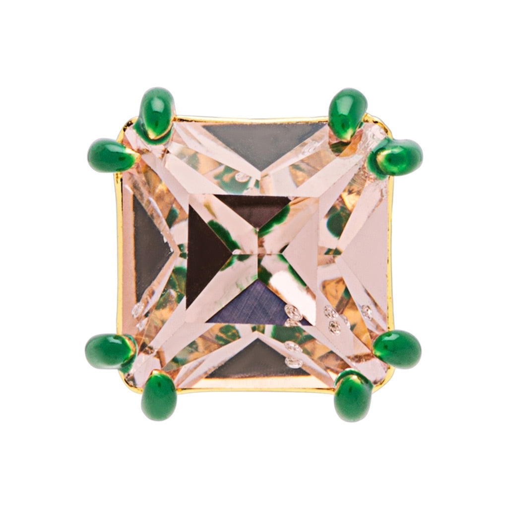 LULU Copenhagen Gala Crystal Bling örhÀnge 1 st Ear stud, 1 pcs Vintage Rose/Green