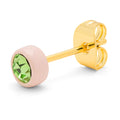 Gala Crystal Round örhÀnge 1 st - Olivine/Silk Light Pink