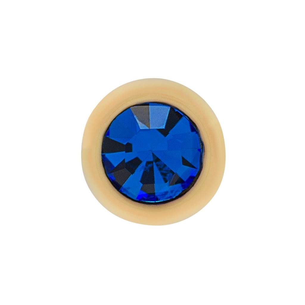 LULU Copenhagen Gala Crystal Round örhänge 1 st Ear stud, 1 pcs Sapphire/Soft Yellow