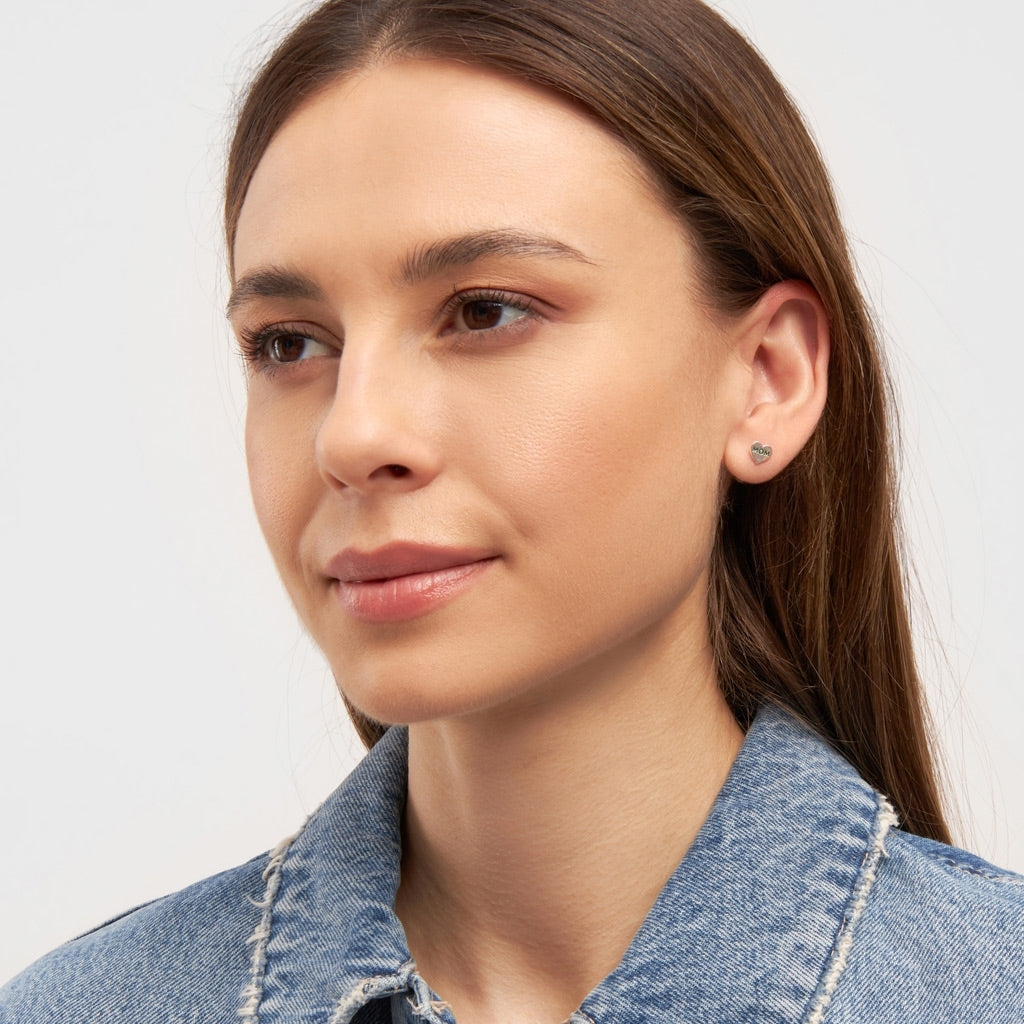 LULU Copenhagen Heart Mom örhänge 1 st guldpläterad Ear stud, 1 pcs Grön
