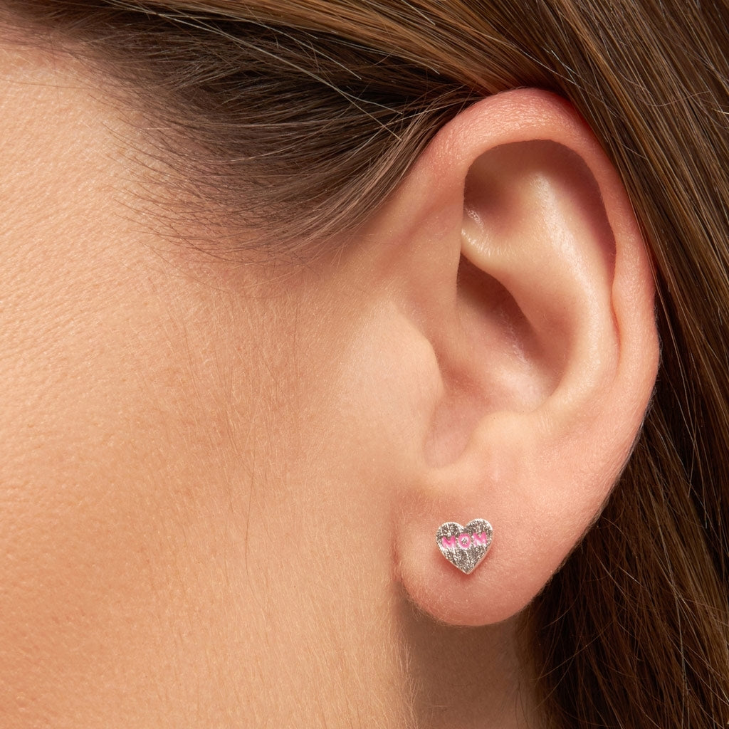 LULU Copenhagen Heart Mom örhänge 1 st guldpläterad Ear stud, 1 pcs Pink
