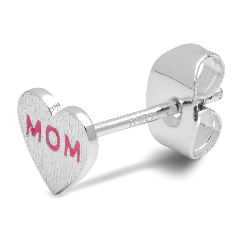 LULU Copenhagen Heart Mom örhänge 1 st guldpläterad Ear stud, 1 pcs Pink