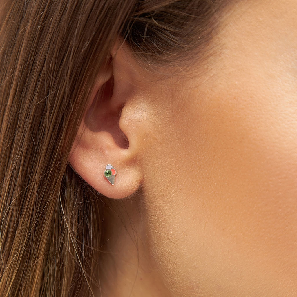 LULU Copenhagen Ice Cone Crystal örhänge 1 st Ear stud, 1 pcs Silver Plated