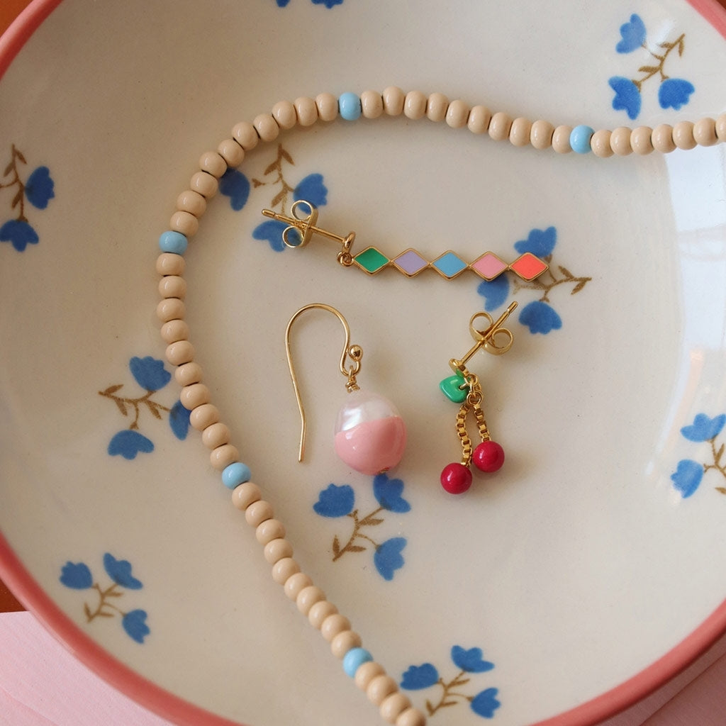 LULU Copenhagen LULU Baroque örhänge 1 st Ear stud, 1 pcs Ljusrosa