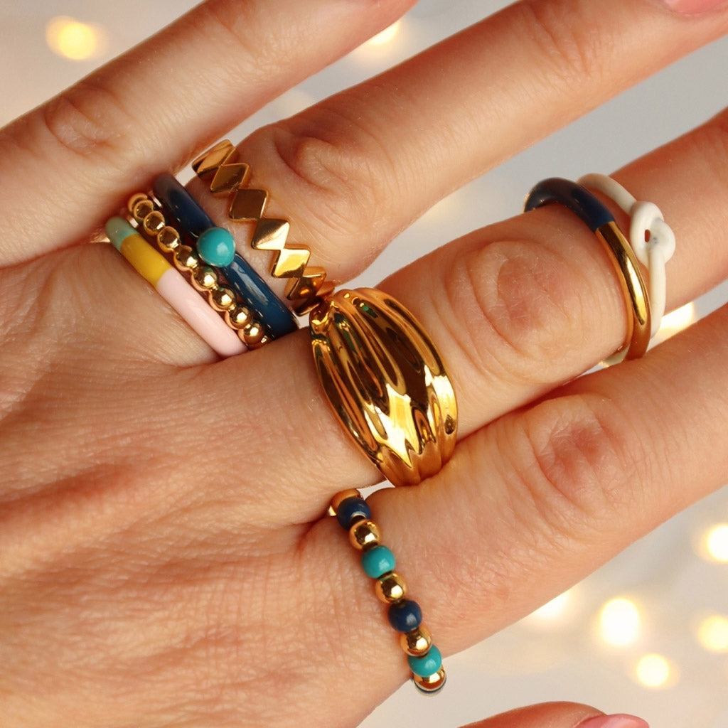 LULU Copenhagen Love Knot Ring Rings Vit