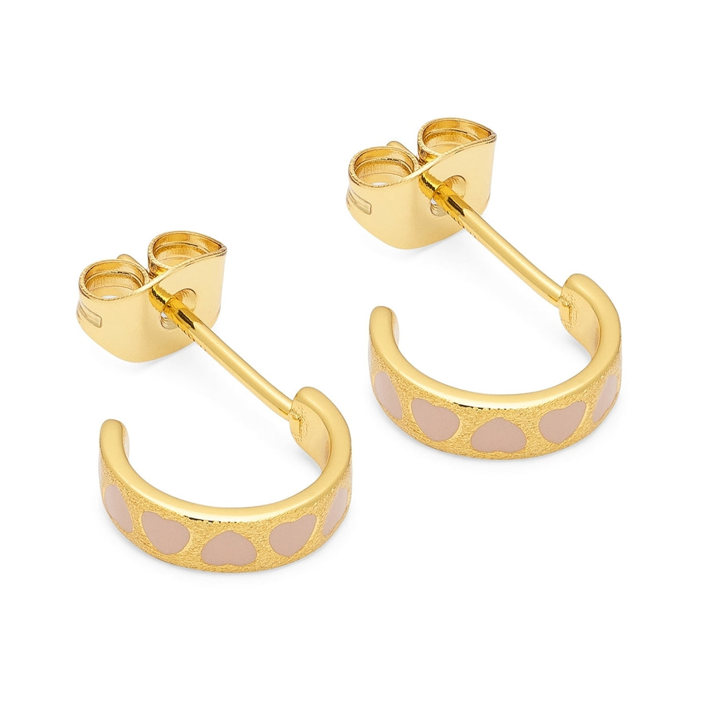LULU Copenhagen Love Repeat hoops par - GuldplaterÀd Hoops Dusty Peach