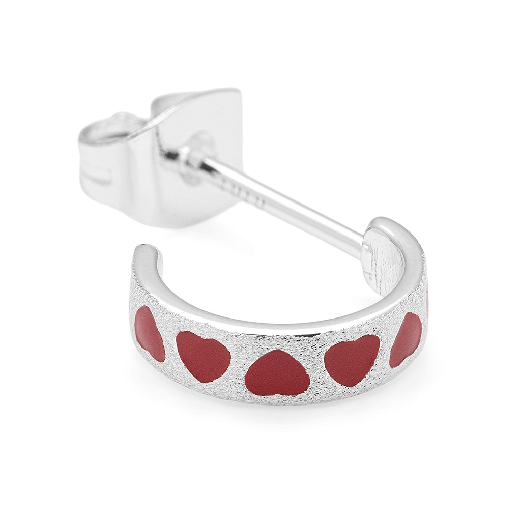 LULU Copenhagen Love Repeat hoops par - SilverplaterÀd Hoops Passion Red