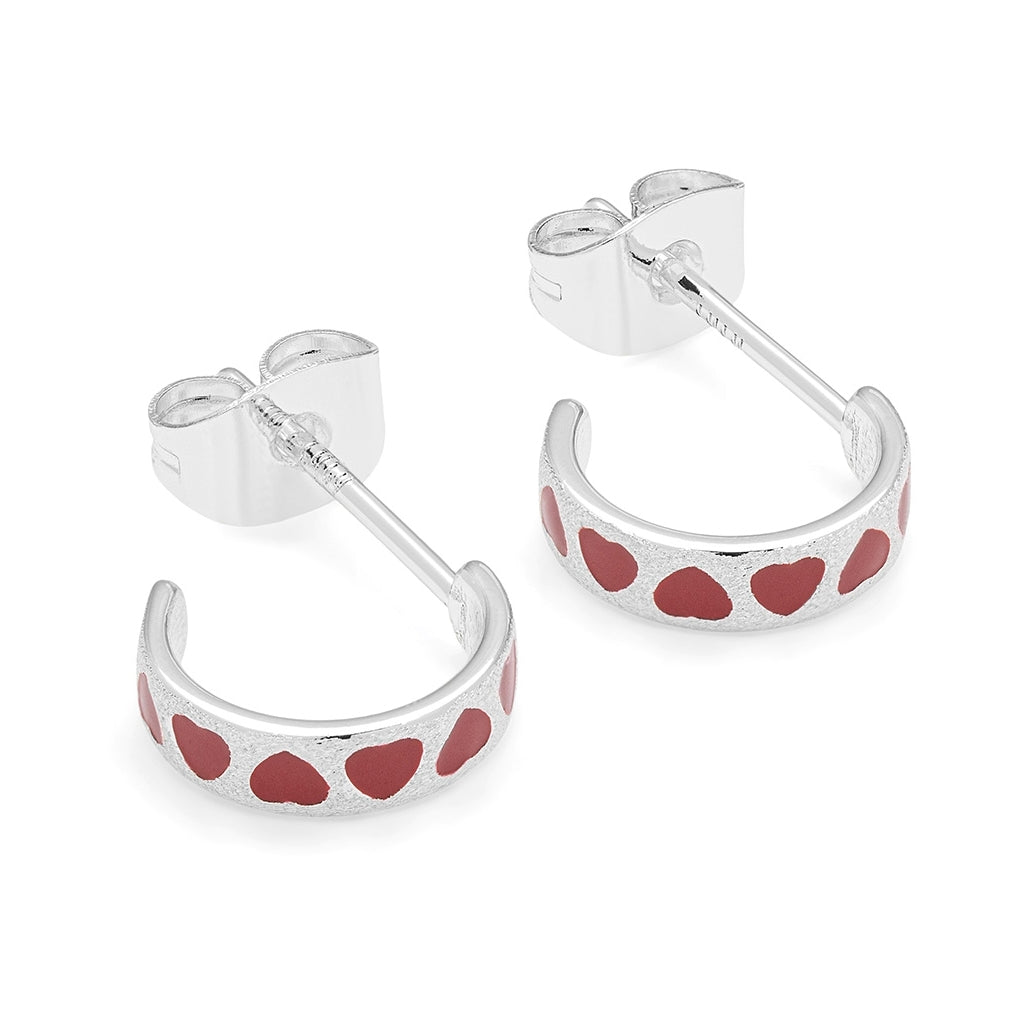 LULU Copenhagen Love Repeat hoops par - SilverplaterÀd Hoops Passion Red