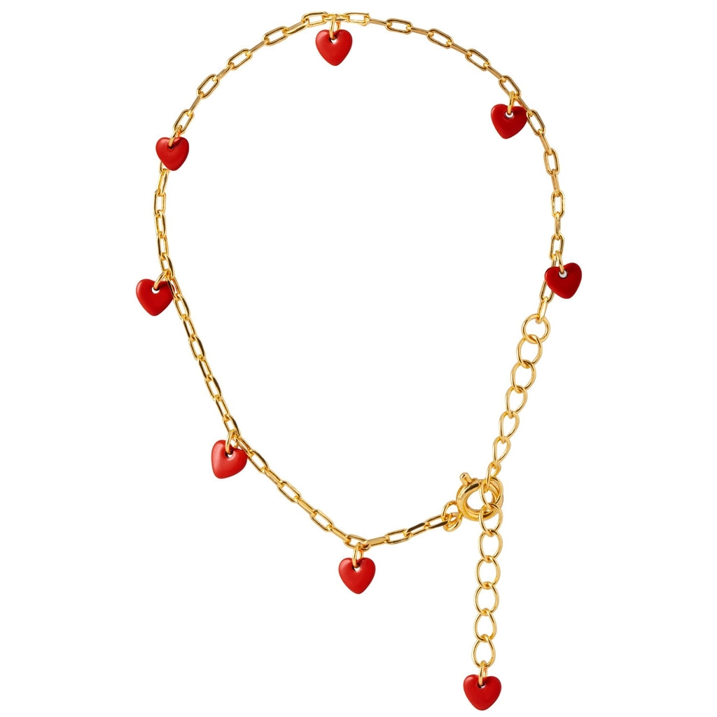 LULU Copenhagen Love U Armband guldplÀterad Bracelets Passion Red