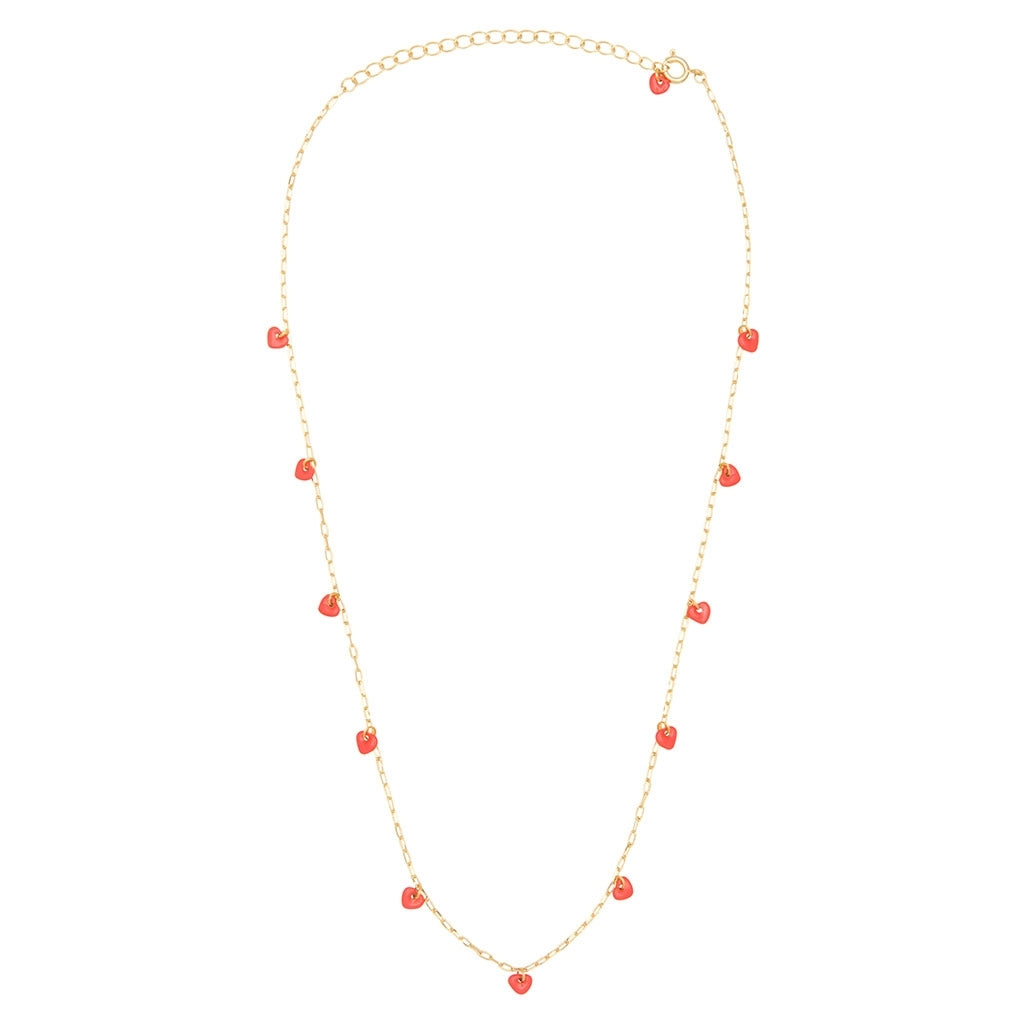 LULU Copenhagen Love U Halsband guldplÀterad Necklaces LÀppstift röd