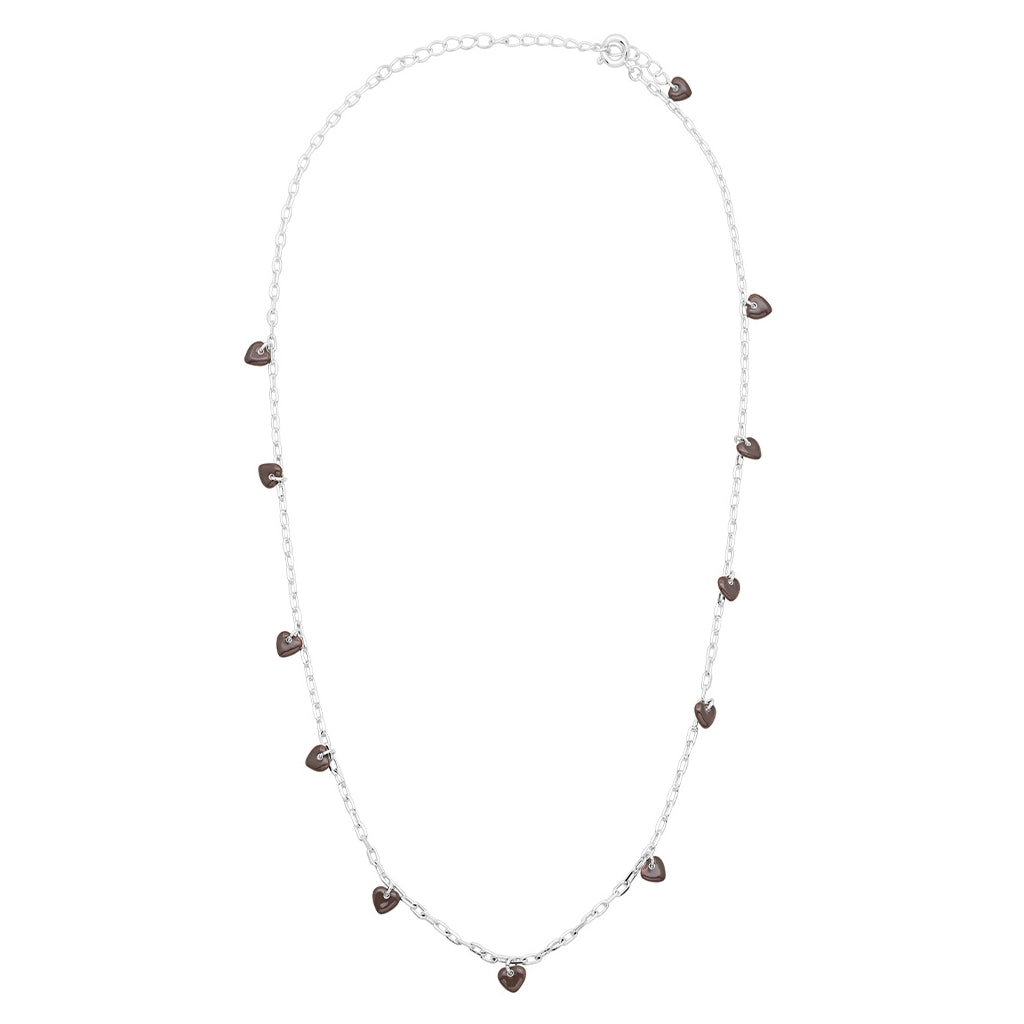 LULU Copenhagen Love U Halsband silverplÀterad Necklaces Cocoa Powder