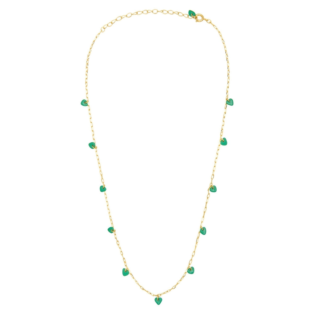 LULU Copenhagen Love U Halsband guldplÀterad Necklaces Ljusgrön