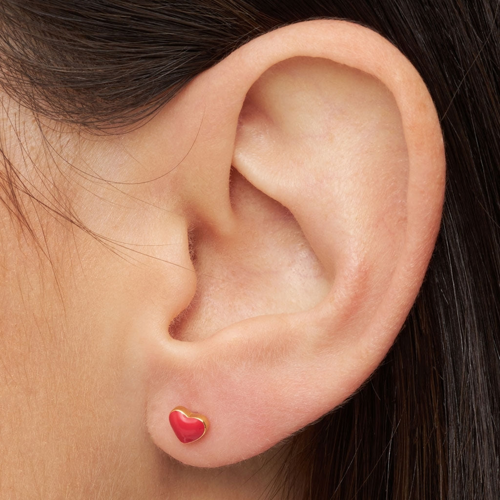 LULU Copenhagen Love U örhänge 1 st Ear stud, 1 pcs Hot Coral