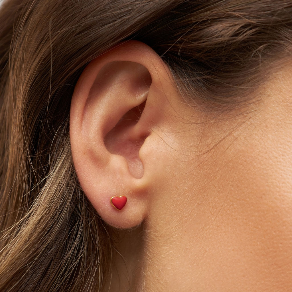 LULU Copenhagen Love U örhänge 1 st Ear stud, 1 pcs Passion Red