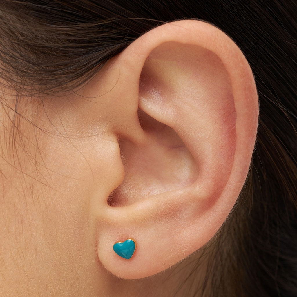 LULU Copenhagen Love U örhÀnge 1 st Ear stud, 1 pcs Retro Blue