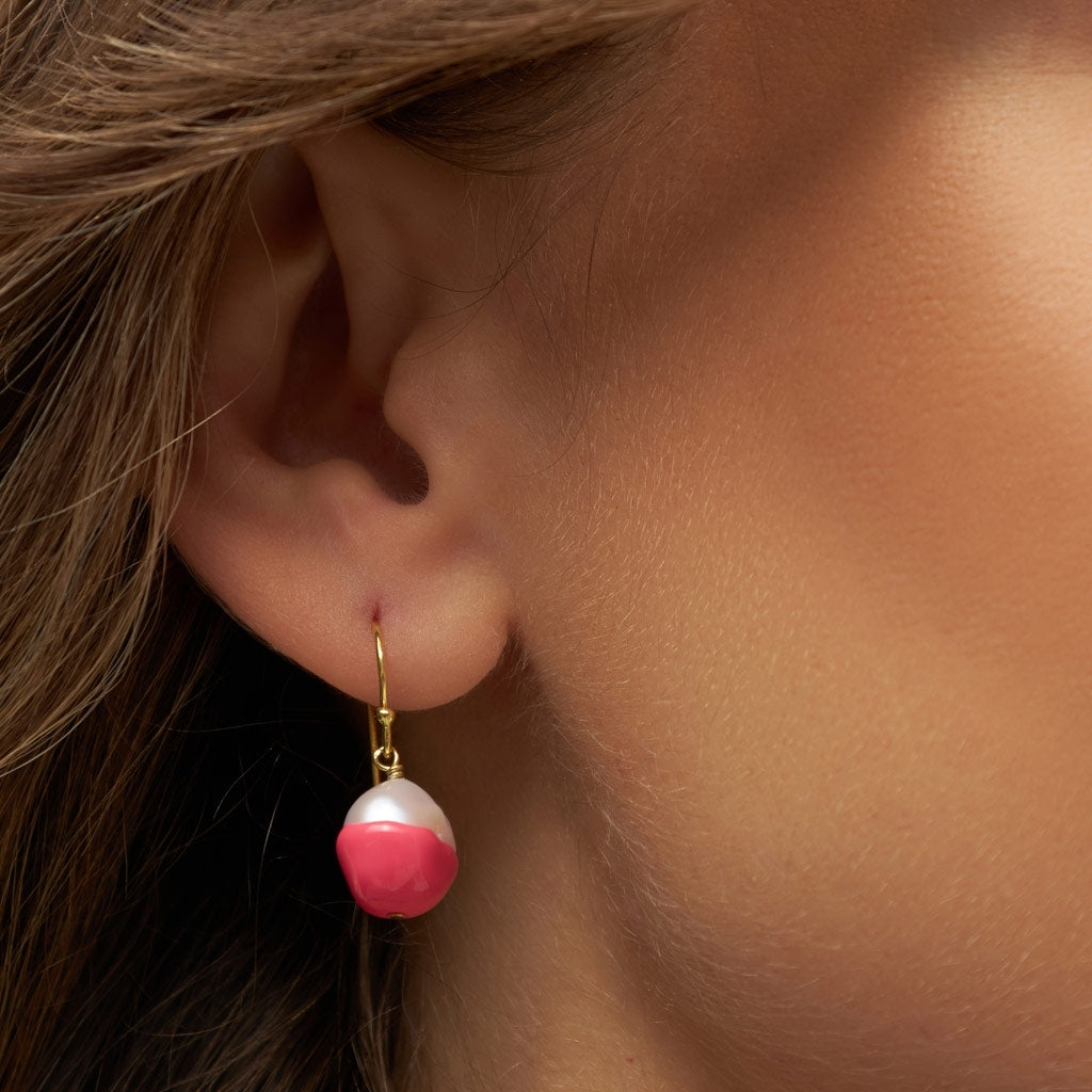 LULU Copenhagen LULU Baroque örhänge 1 st Ear stud, 1 pcs Korallrosa