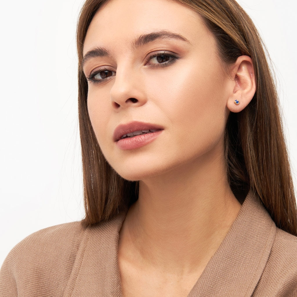 LULU Copenhagen Magic Stone örhänge 1 st guldpläterad Ear stud, 1 pcs Dazzling Blue