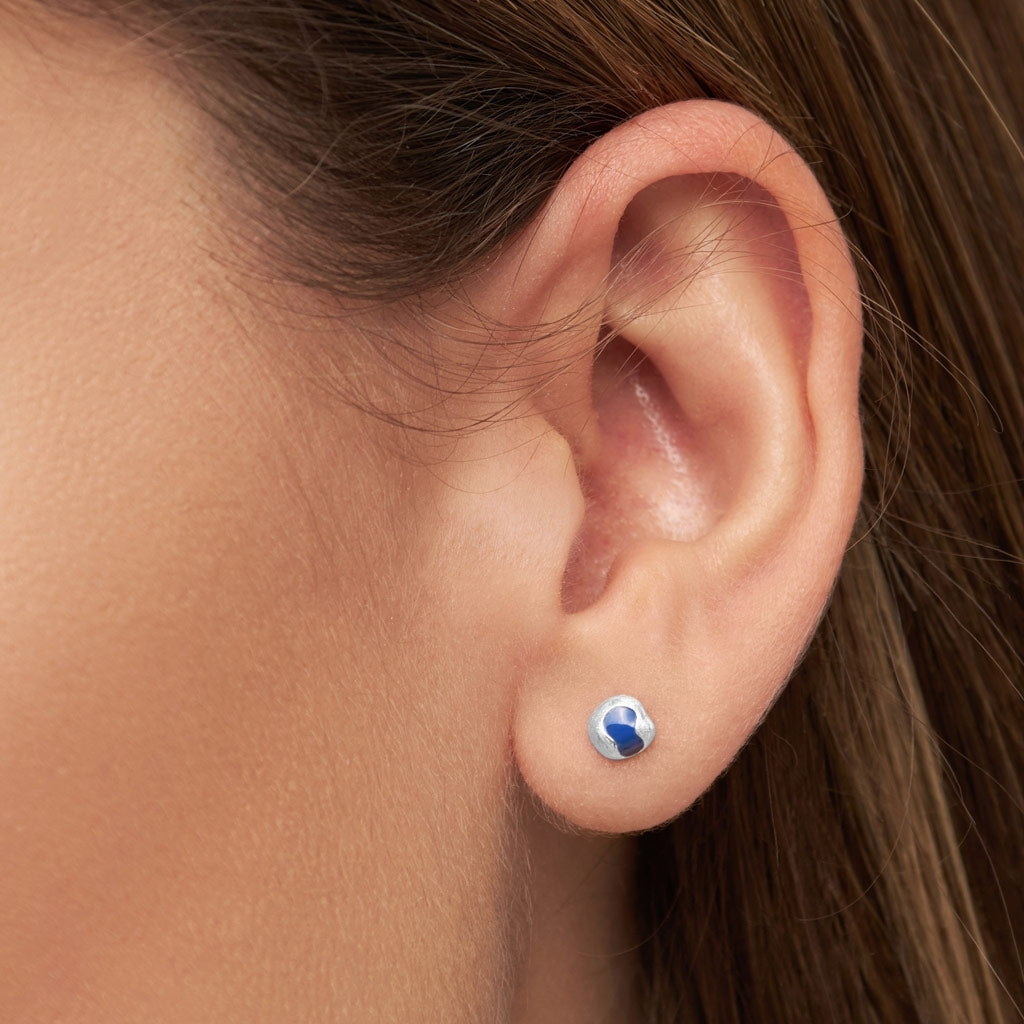 LULU Copenhagen Magic Stone örhänge 1 st silverpläterad Ear stud, 1 pcs Dazzling Blue