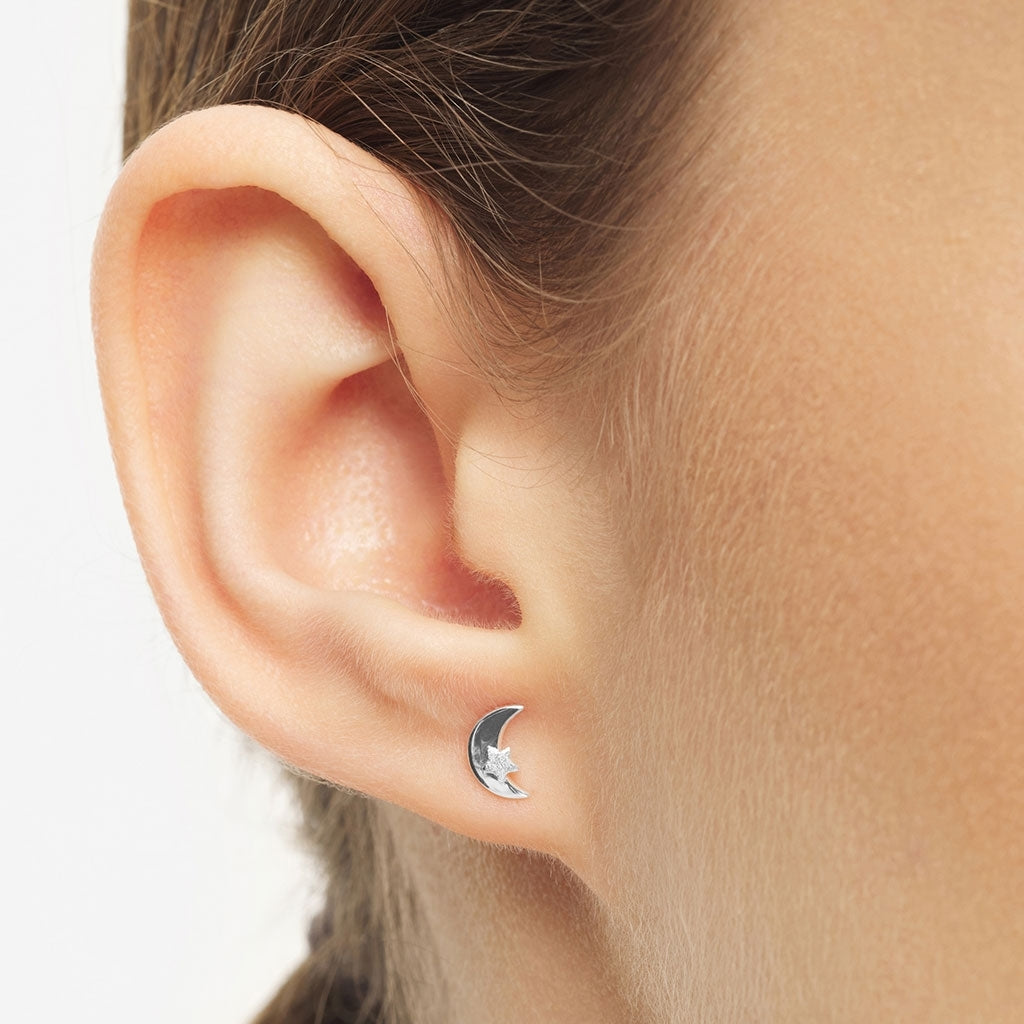 LULU Copenhagen Moon & Star örhÀnge 1 st Ear stud, 1 pcs Silver