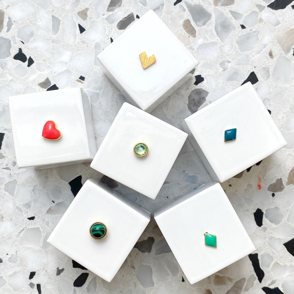LULU Copenhagen Natural Stone örhÀnge 1 st Ear stud, 1 pcs Grön
