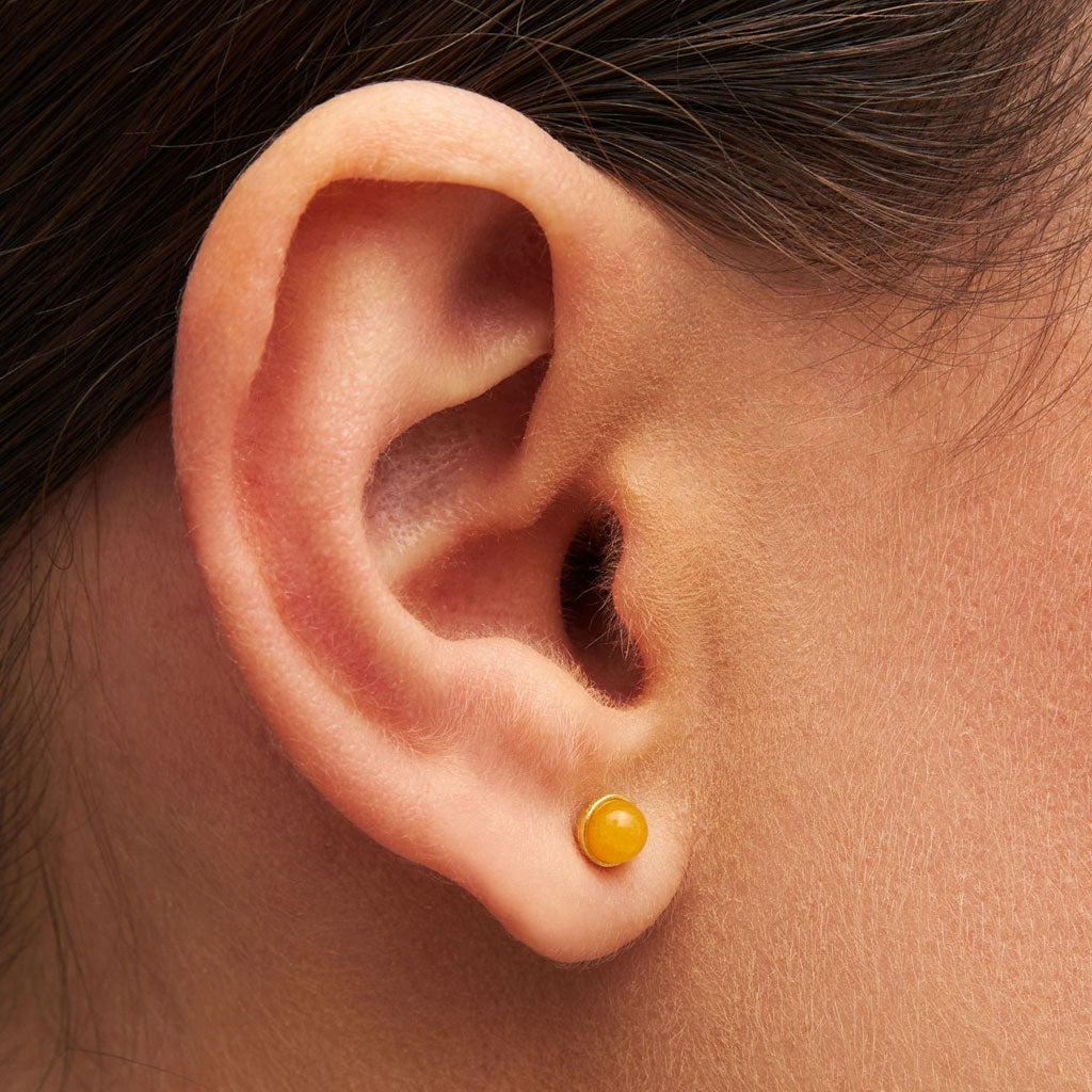 LULU Copenhagen Natural Stone örhÀnge 1 st Ear stud, 1 pcs Gul
