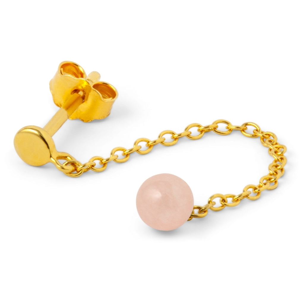 LULU Copenhagen Natural Stone Chain örhänge 1 st Ear stud, 1 pcs Rosa