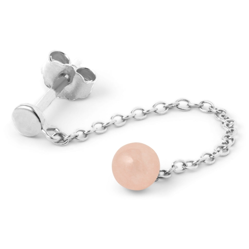 LULU Copenhagen Natural Stone Chain örhänge 1 st Ear stud, 1 pcs Rosa