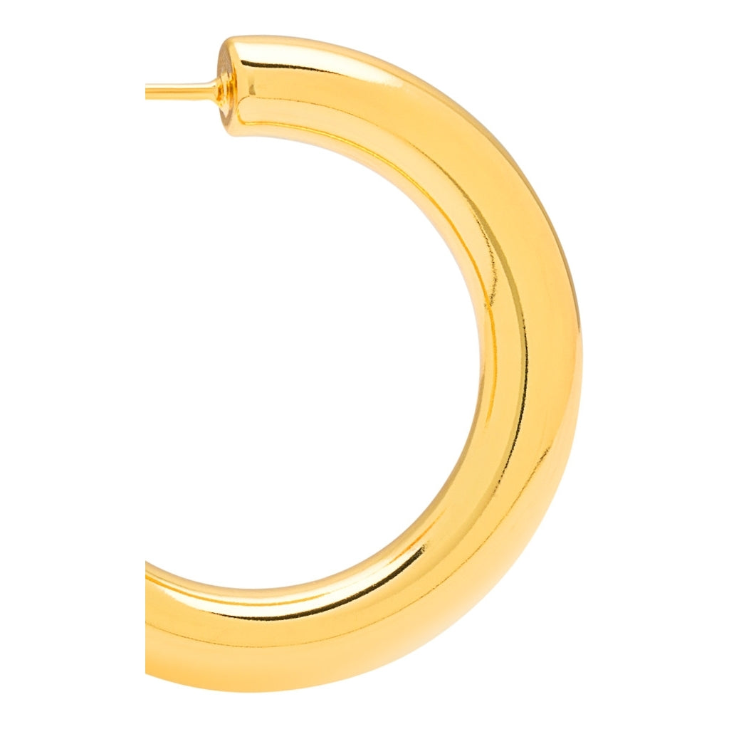 LULU Copenhagen Non Hoops Chunky Medium par skinande Hoops Guldpläterad