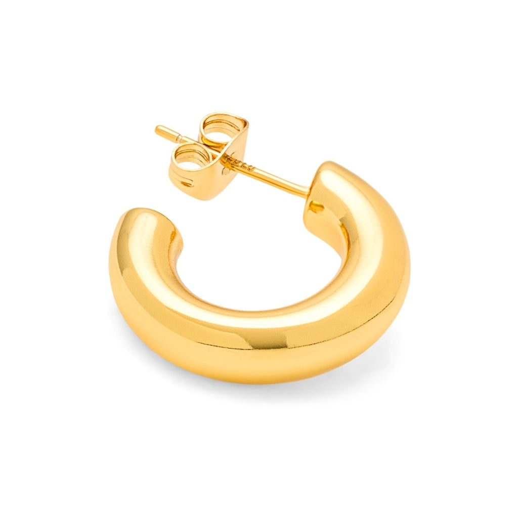 LULU Copenhagen Non Hoops Chunky Small par skinande Hoops GuldplÀterad