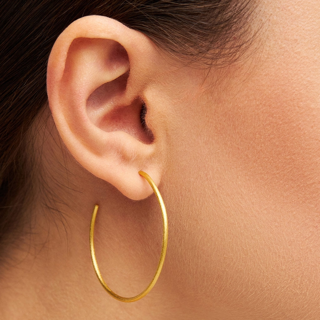 LULU Copenhagen Non Hoops Large paar Hoops GuldplÀterad