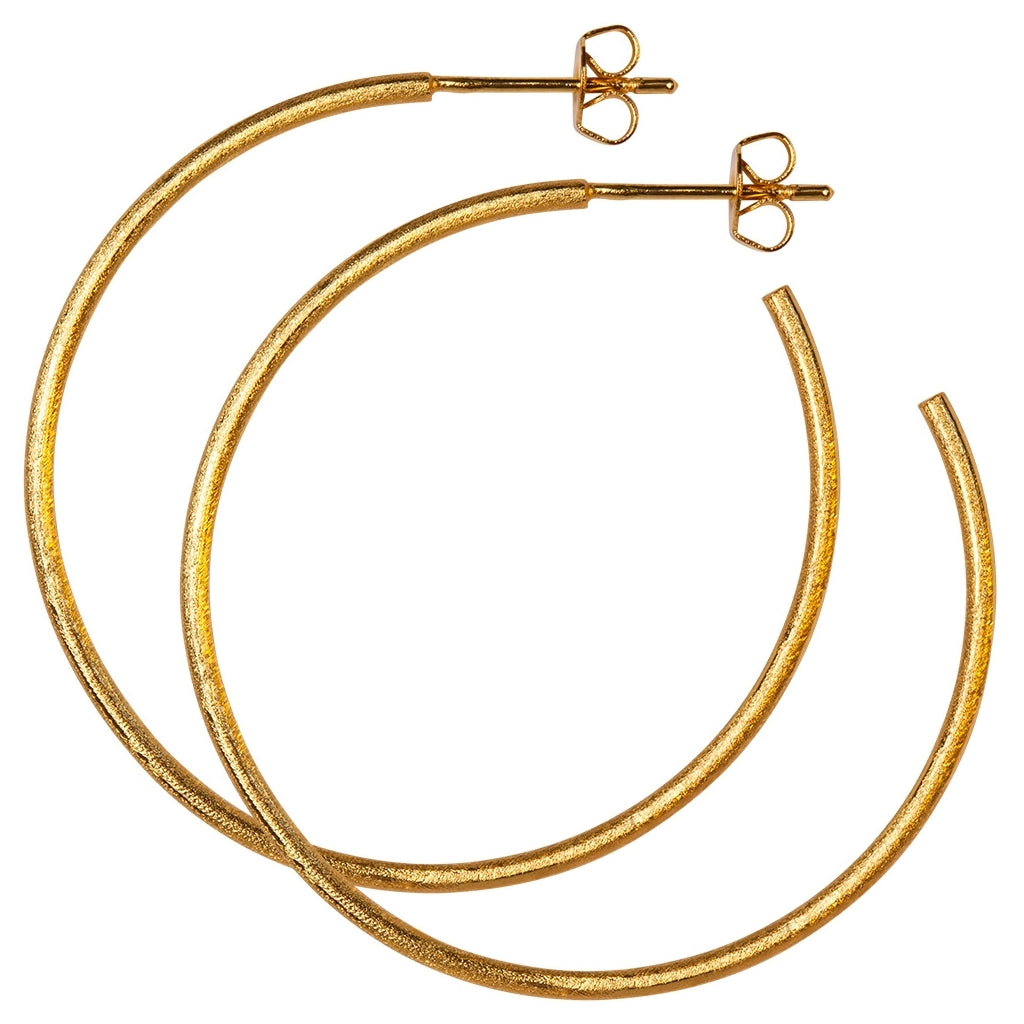 LULU Copenhagen Non Hoops Large paar Hoops GuldplÀterad