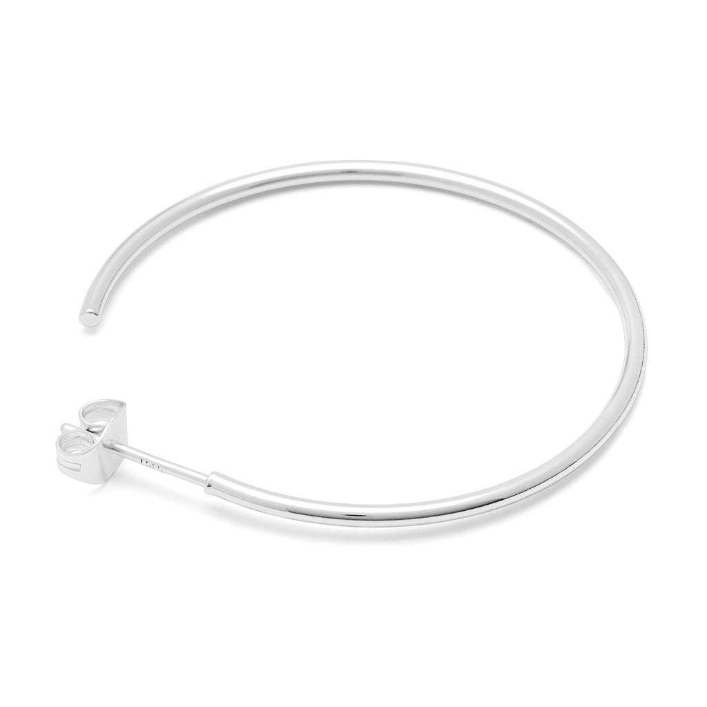 LULU Copenhagen Non Hoops Large par skinande Hoops Silver Plated