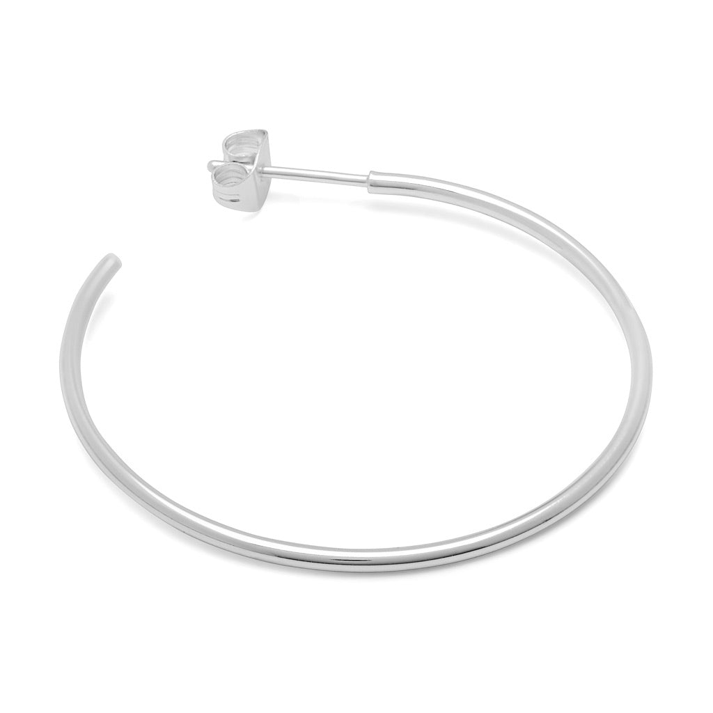 LULU Copenhagen Non Hoops Large par skinande Hoops Silver Plated