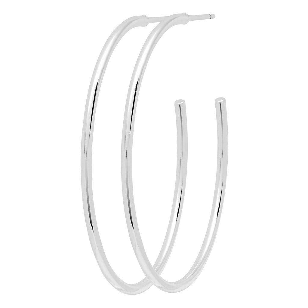 LULU Copenhagen Non Hoops Large par skinande Hoops Silver Plated