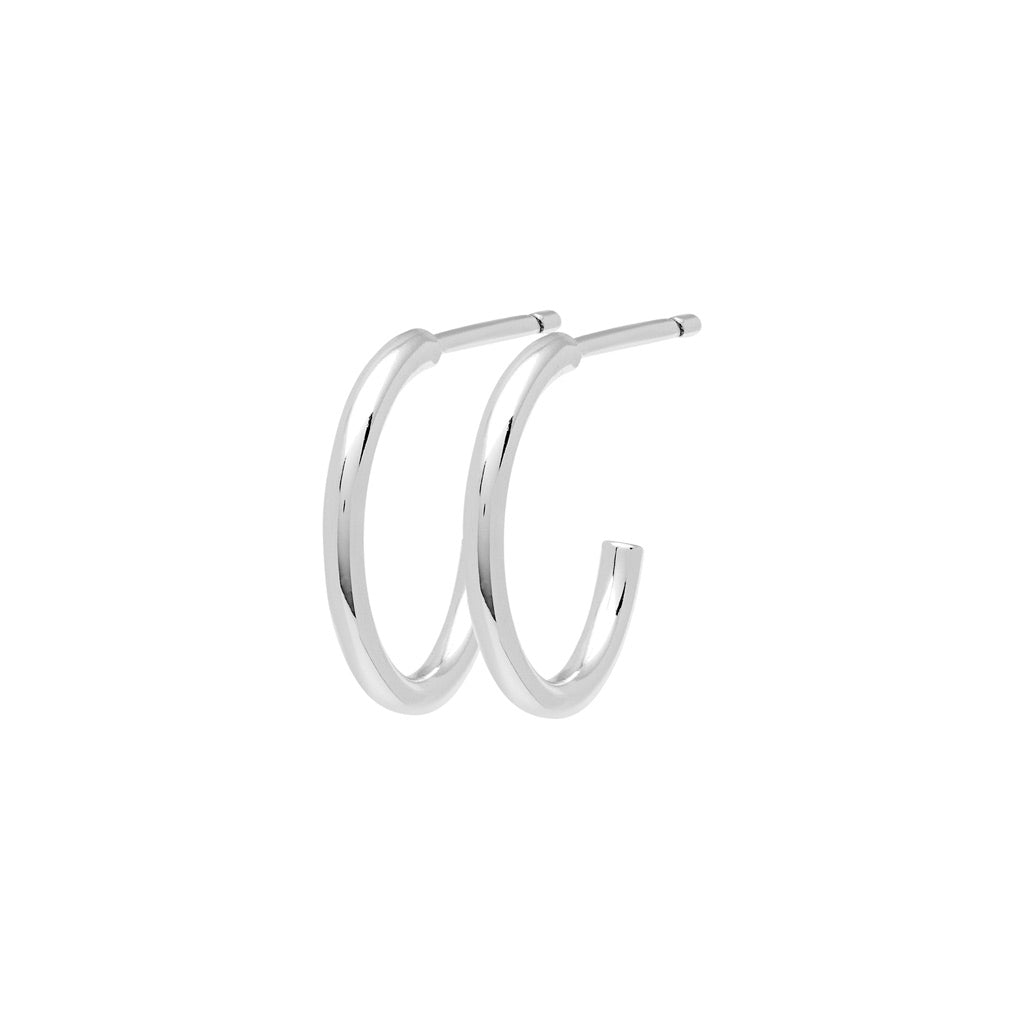 LULU Copenhagen Non Hoops Small par skinande Hoops Silver Plated