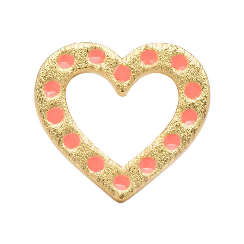 LULU Copenhagen OMG Heart örhänge 1 st guldpläterad Ear stud, 1 pcs Orange/Coral