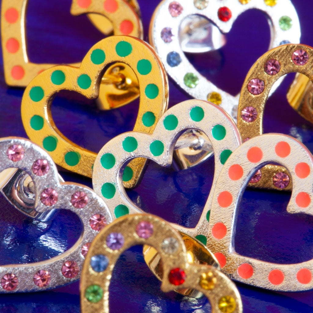 LULU Copenhagen OMG Heart örhÀnge 1 st silverplÀterad Ear stud, 1 pcs Rainbow