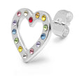 OMG Heart örhÀnge 1 st silverplÀterad - Rainbow