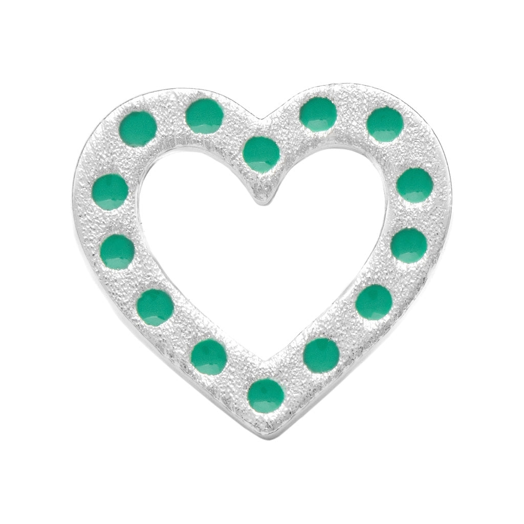 LULU Copenhagen OMG Heart örhÀnge 1 st silverplÀterad Ear stud, 1 pcs Ljusgrön