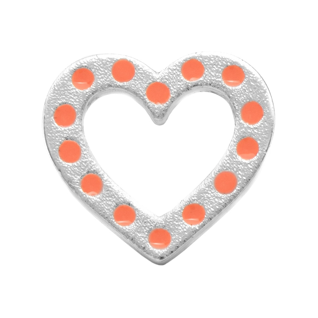 LULU Copenhagen OMG Heart örhänge 1 st silverpläterad Ear stud, 1 pcs Orange/Coral